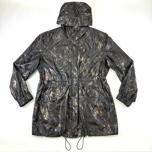 Nikki Jones cheetah hooded rain jacket Womens L-XL
Packable Travel brown bronze